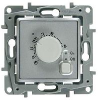 Терморегулятор механический с датчиком без рамки Legrand Etika 0С +40С алюминий картинка